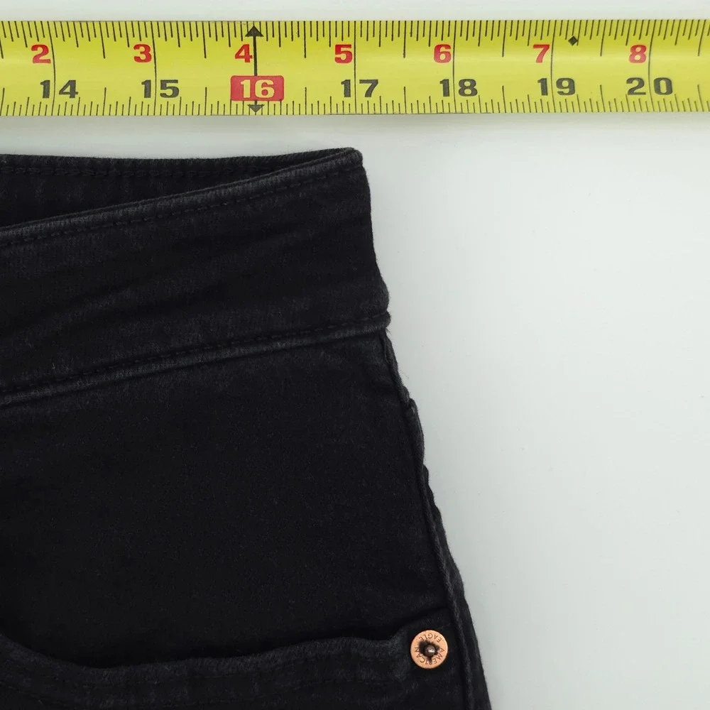 American Eagle Mens Jeans Airflex+ 34x32 Black Slim Straight Stretch Denim